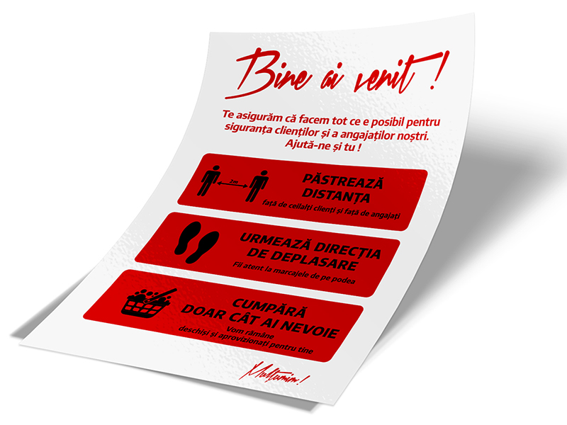 Sticker Informativ Covid-19 - Recomandari pentru clienti